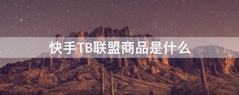 快手TB联盟商品是什么