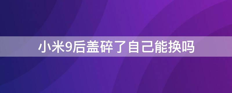 小米9后盖碎了自己能换吗