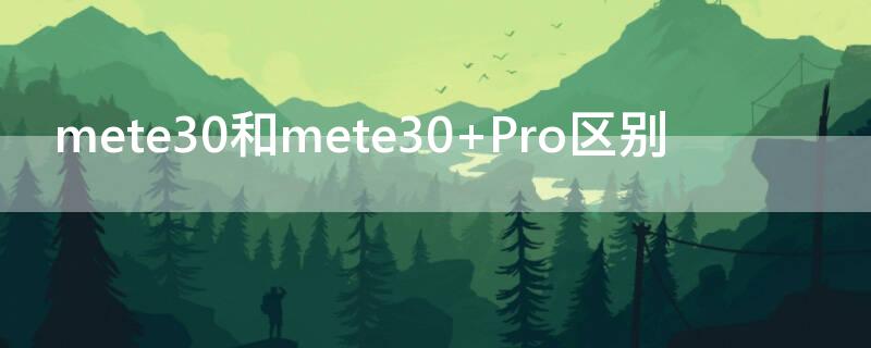 mete30和mete30（mete30和mete30e Pro区别）