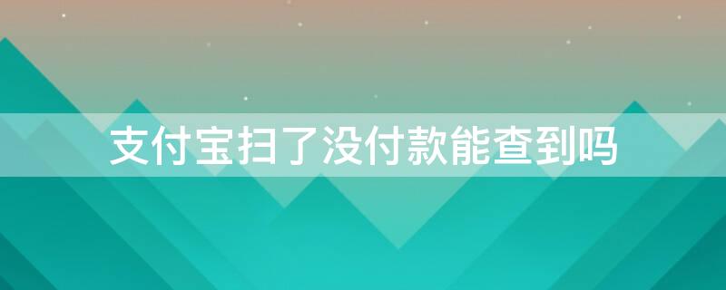 支付宝扫了没付款能查到吗（支付宝怎么查到账没有）