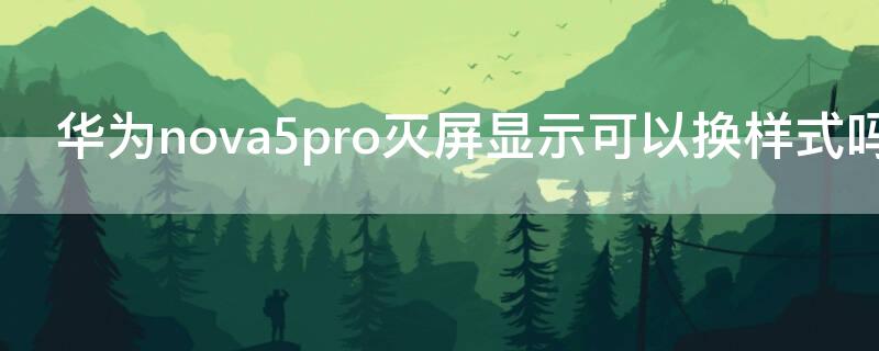 华为nova5pro灭屏显示可以换样式吗 华为nova5pro怎么设置灭屏显示图片