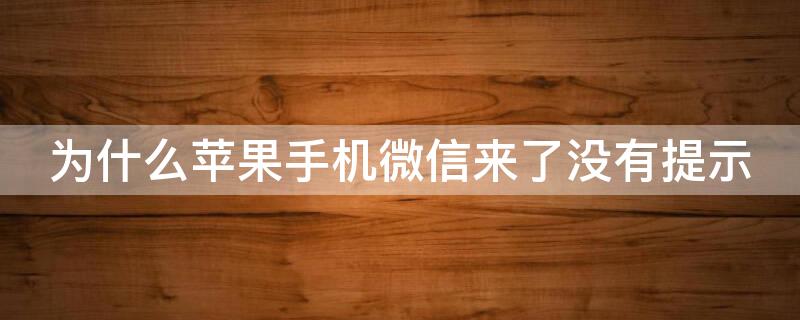 为什么iPhone手机微信来了没有提示 iphone手机微信来消息没有提示