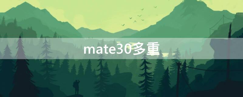 mate30多重（华为mate30重量多少克）