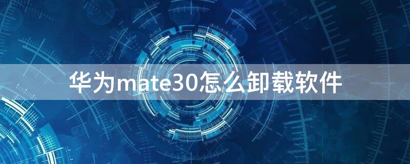 华为mate30怎么卸载软件（华为手机mate30怎么卸载软件）