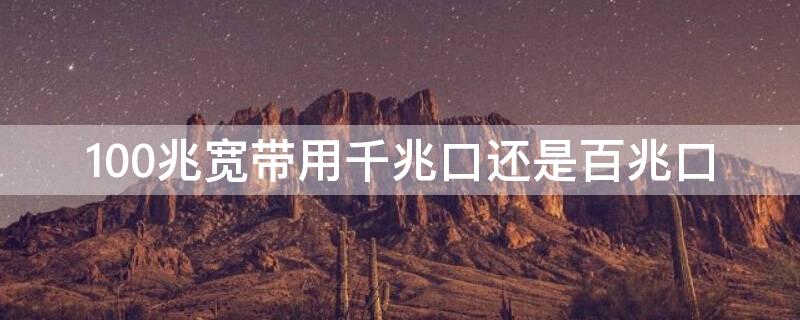 100兆宽带用千兆口还是百兆口 100兆的宽带用路由器的百兆口还是千兆口