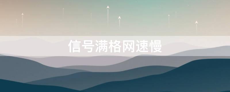 信号满格网速慢 信号满格网速慢苹果手机