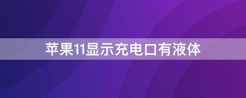 iPhone11显示充电口有液体（苹果11显示充电口有液体）