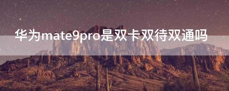 华为mate9pro是双卡双待双通吗