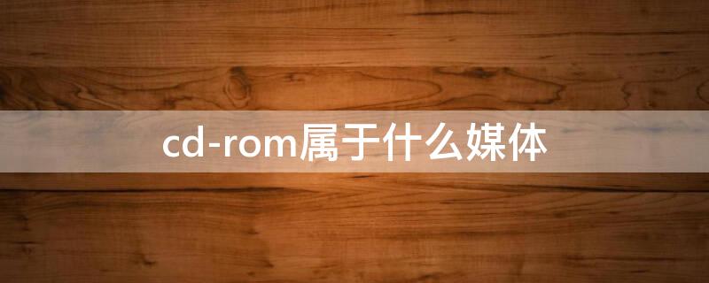 cd-rom属于什么媒体（只读cdrom属于什么媒体）