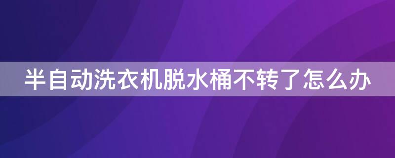 半自动洗衣机脱水桶不转了怎么办（半自动洗衣机脱水桶不出水怎么办）