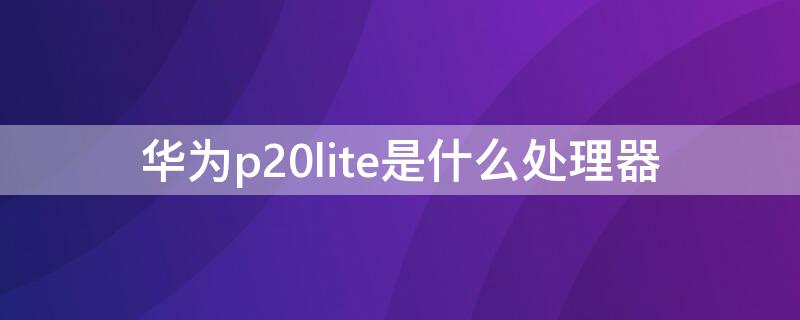 华为p20lite是什么处理器（华为p20lite是什么型号）