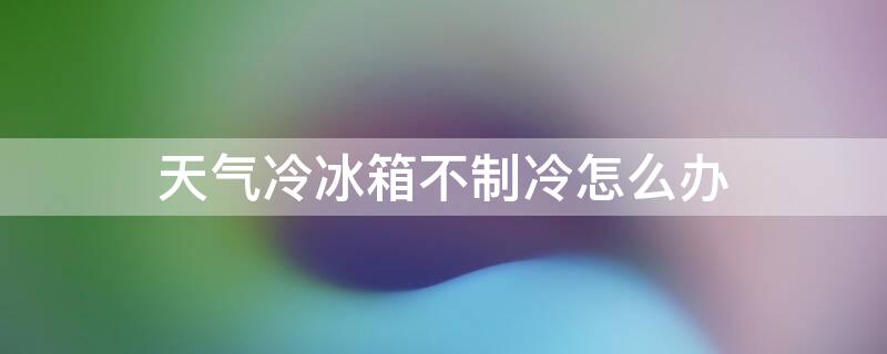 天气冷冰箱不制冷怎么办（天气太冷冰箱不制冷怎么办）