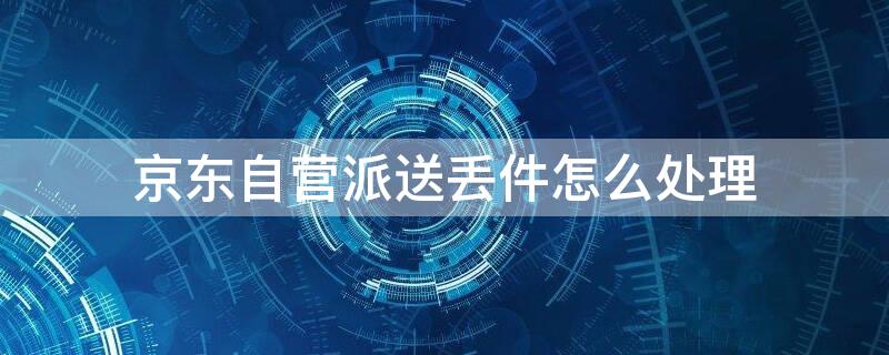 京东自营派送丢件怎么处理（京东自营物流丢件怎么处理）