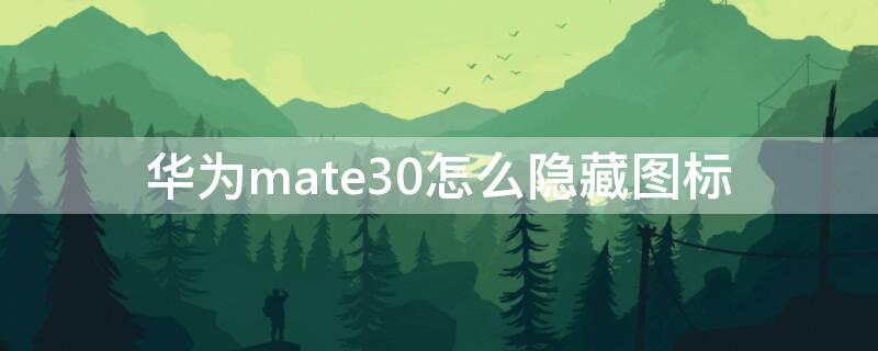 华为mate30怎么隐藏图标 华为mate30怎么隐藏图标应用?