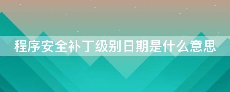 程序安全补丁级别日期是什么意思 手机的程序安全补丁级别日期是什么意思