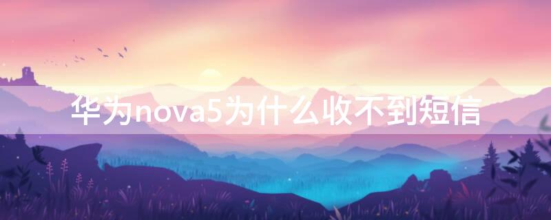 华为nova5为什么收不到短信 华为nova5收不到短信怎么办