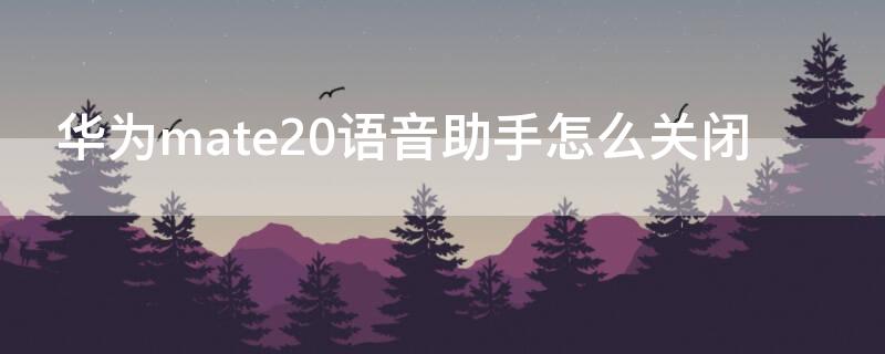 华为mate20语音助手怎么关闭 mate20的语音助手在哪