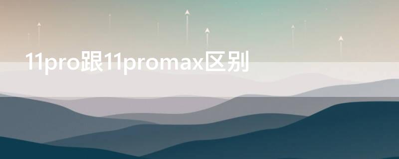 11pro跟11promax区别 11pro区别和11max