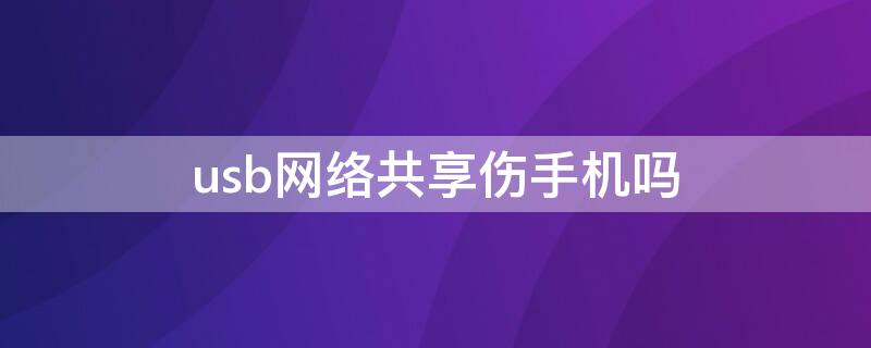 usb网络共享伤手机吗 手机可以通过usb共享网络吗