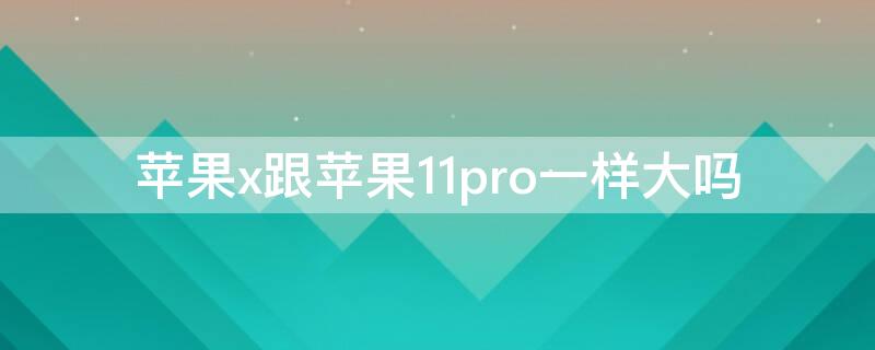 iPhonex跟iPhone11pro一样大吗（iphonex和iphone11pro一样大吗）