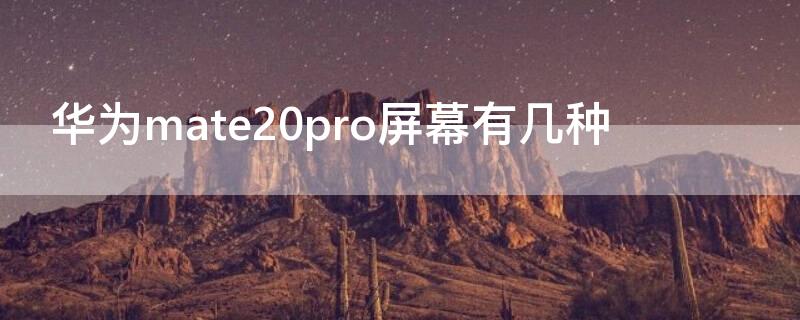 华为mate20pro屏幕有几种 Mate20pro是什么屏幕