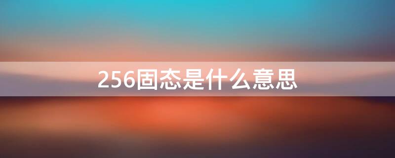 256固态是什么意思 256gb固态是什么意思