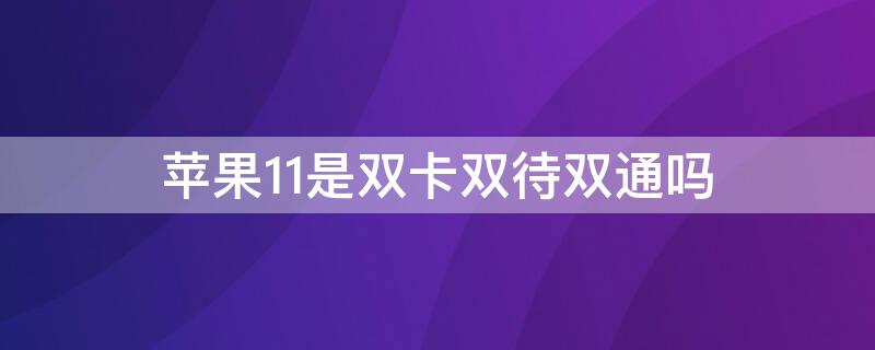 iPhone11是双卡双待双通吗 iphone11支持双卡双待双通