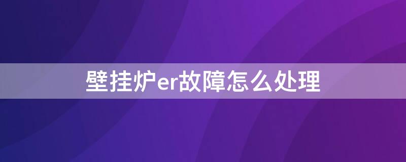 壁挂炉er故障怎么处理（壁挂炉出现ER）