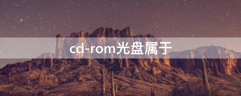 cd-rom光盘属于（cd rom光盘属于什么）