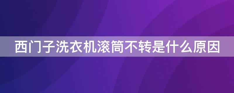 西门子洗衣机滚筒不转是什么原因 西门子洗衣机滚筒不转的原因