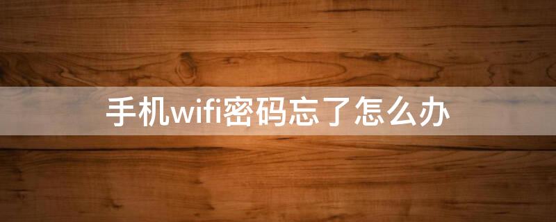 手机wifi密码忘了怎么办（苹果手机wifi密码忘了怎么办）