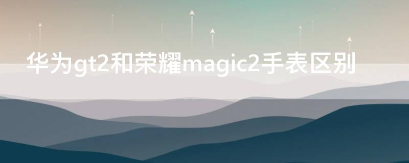 华为gt2和荣耀magic2手表区别 华为手表新款watch gt2和荣耀magic2哪个性价比高