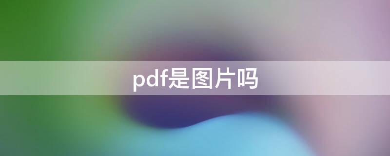 pdf是图片吗（pdf是图片么）
