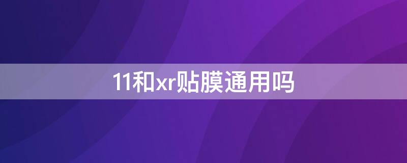 11和xr贴膜通用吗 苹果xr和11手机膜通用吗