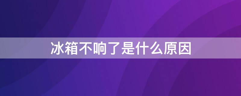 冰箱不响了是什么原因（冰箱不响了正常吗）