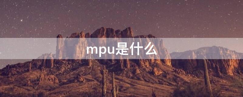 mpu是什么（mpu是什么意思）