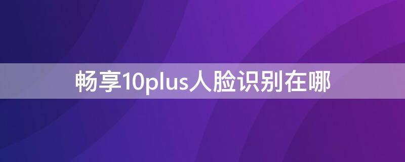 畅享10plus人脸识别在哪（畅享10plus有没有面部解锁在哪里）