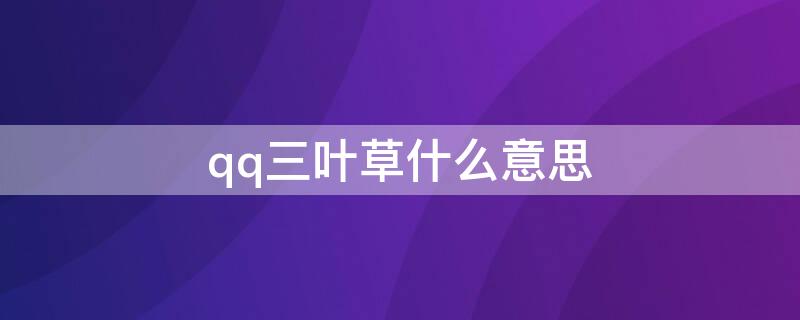 qq三叶草什么意思 qq上的三叶草