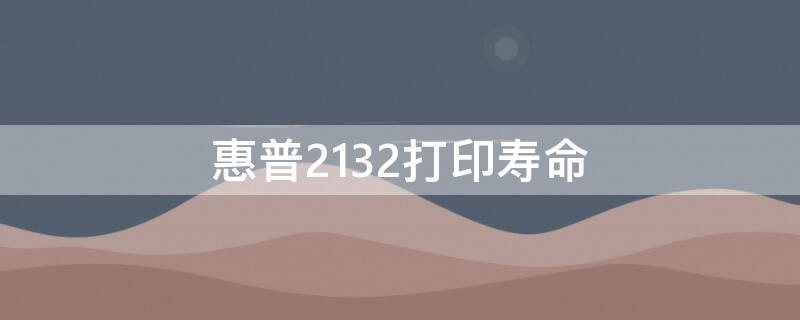 惠普2132打印寿命 惠普2132打印机上市时间