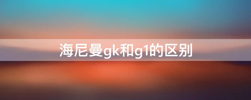 海尼曼gk和g1的区别 海尼曼g1是什么水平