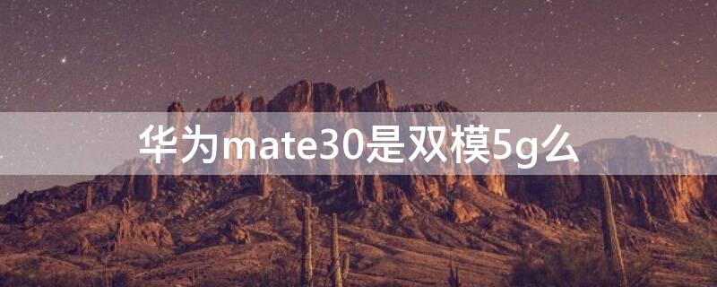 华为mate30是双模5g么（华为mate30epro是不是双模5g）