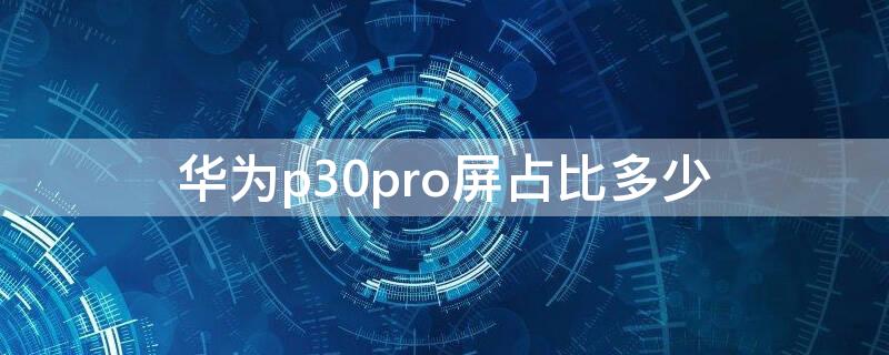 华为p30pro屏占比多少（华为p30pro屏幕长宽比例）