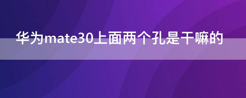 华为mate30上面两个孔是干嘛的（mate30上面两个孔是什么）