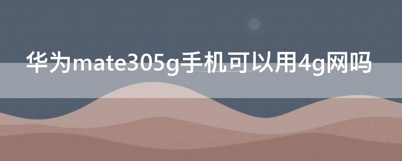 华为mate305g手机可以用4g网吗 华为mate305g版可以用4g网络吗