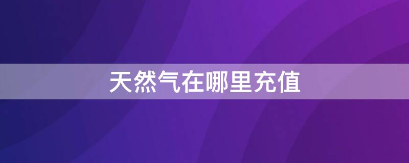 天然气在哪里充值（昆山花桥天然气在哪里充值）