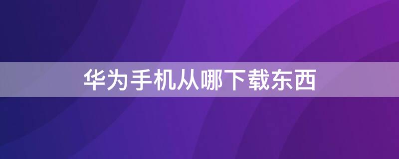 华为手机从哪下载东西（华为手机从哪下载东西软件）