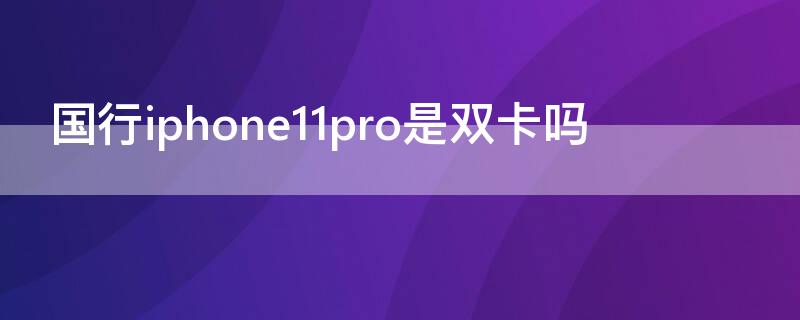 国行iPhone11pro是双卡吗 iPhone11国行双卡吗