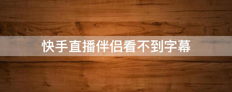 快手直播伴侣看不到字幕 快手直播伴侣看不到字幕了