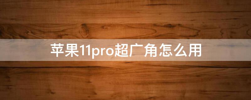 iPhone11pro超广角怎么用 iphone11pro的超广角怎么用