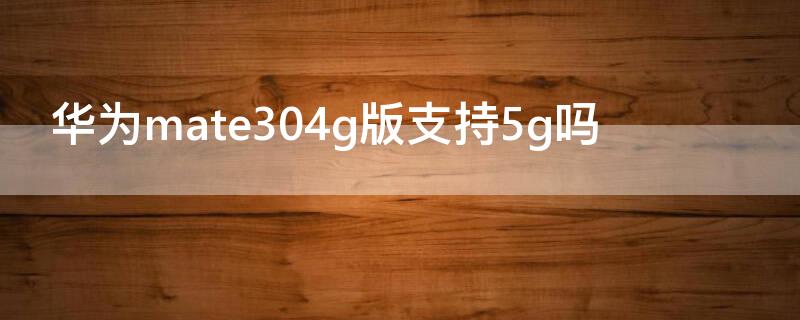 华为mate304g版支持5g吗（mate304g和5g区别）